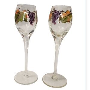 Hand Painted Wine Glasses, set of 2